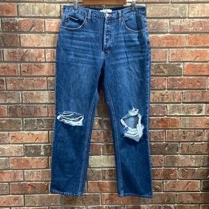 Kancan Ultra High Rise 90s Boyfriend Distressed Denim Jeans Size 15/31 Pre-Owned
